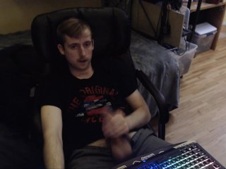 Hard Huge Uncut Cock Jerk Off By Stud On Webcam For Live Audience (No Cum)