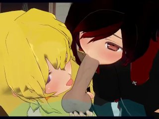 [Cm3D2] - Rwby Hentai, Group Sex With Ruby Yang And Blake
