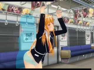 Sword Art Online Cosplay Porn Lesbian - [CM3D2] - Sword Art Online Hentai, Asuna Yuuki Fucked On Train