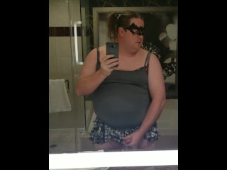 Lost Bet In Vegas! Chubby Sissy Has To Drink Her Piss And Cum On Halloween