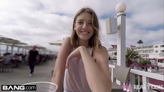 Screen Capture of Video Titled: Real Teens - Teen POV pussy play in public