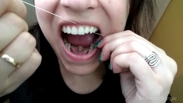 Dental Floss Teeth Cleaning, I Floss my Interdental Area in my Mouth 16