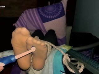 Tickling Bondaged Feet in Nylons (gagged TickleTorture)