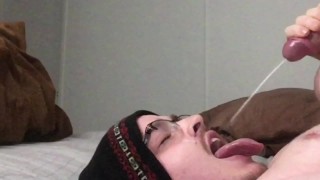 On Camera A Straight Guy Moans And Cums Right Into His Face And Mouth