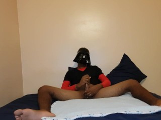 Darth Vader stroking his long hardcock