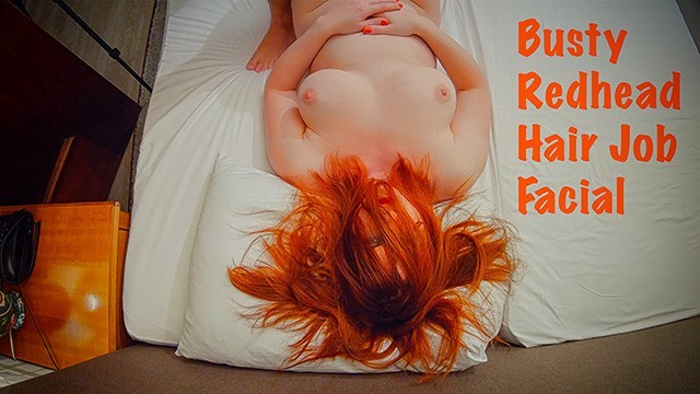 Hairjob 및 Facial Cumshot 고문 |긴 머리 생강 빨간 머리 busty teen.