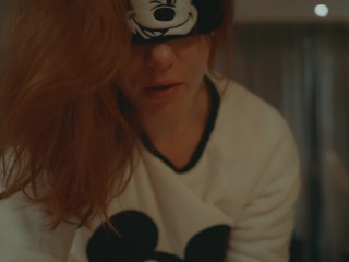 Mickey Mouse Cosplay Blindfold Sensual Blowjob MassiveCumshot Redhead POV