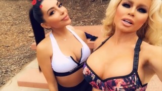 While Hiking Lela Star And Nikki Delano Look For Cock