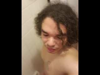 Genitaliusprime-Barely Legal Latino Teen Boy Jerks Off Big Dick In Shower