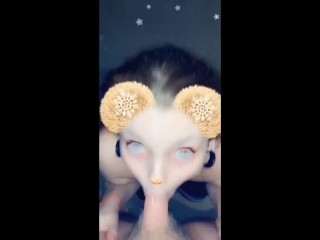 POV Slutty stoner chick_gets facial on_Snapchat!