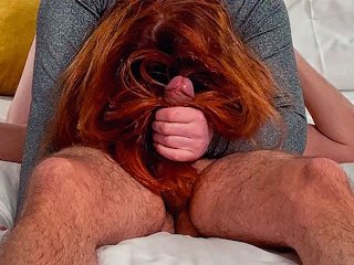 Ginger Redhead Hairjob Massage Jerk Off Till Huge Cumshot In Long Red Hair