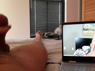 POV JERKING OFF BIG_DICK WHILE WATCH PORN