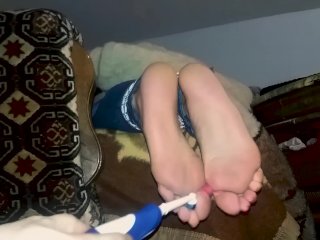 Tickling Wife's Feet On Couch