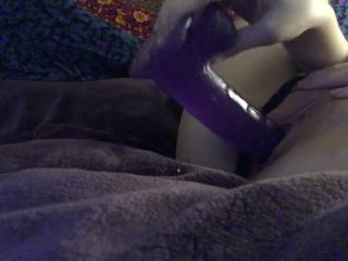 WATCH ME FUCK_MY TIGHT WET_PUSSY WITH MY PURPLE DILDO