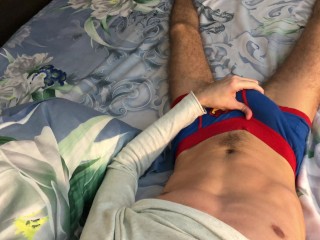 Guy Moaning Cum Through Underwear - 4K