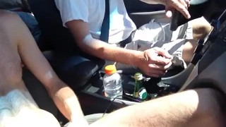 Naked In Front Of A Friend Wanking In The Car