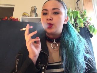 Missdeenicotine Loves Smoking With Her Human Ashtray