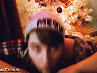 Sucking on husdand's little DICKon Christmas Eve