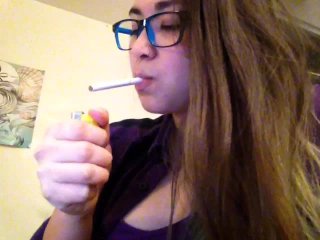 Missdeenicotine - Smoking With Glasses On For A Fetish Fan!