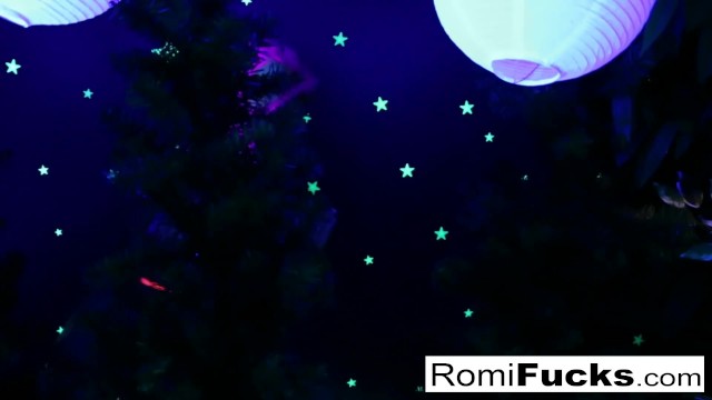 Romi and Dani lesbian black-light fun - Dani Daniels, Romi Rain