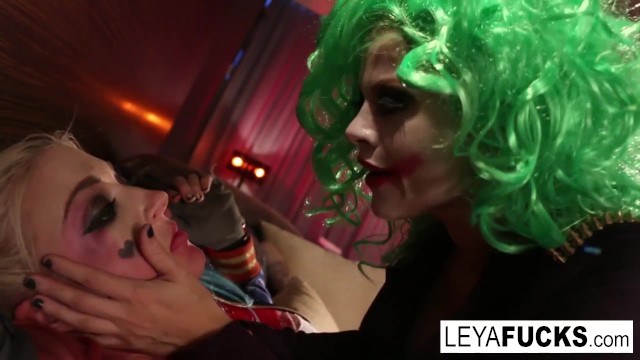 Whorley Quinn gets caught and fucked by the Joker - Leya Falcon, Nadia White