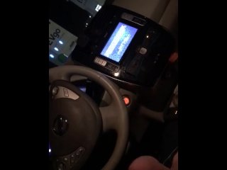 Stroking Soft White Cock In Electric Car Pov