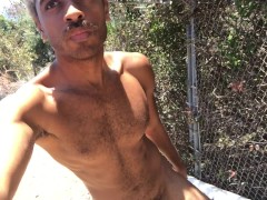 Public Risky Nudity at public Hiking Trail Sexy Gay God Hairy Cock & Balls