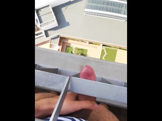 Jerking Off In The Balcony Outside Cum Shot - Camilo Brown