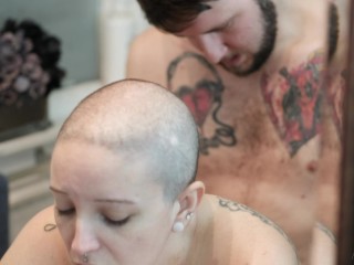 SlutGets Fucked While Shaving_Her Head