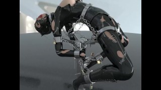 Latex 3Dviewer Promotional Catwoman Latex Suit With Tight Metal Bondage