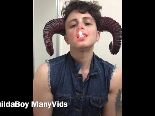 Ftm Demon Plays With Matches And His T-Cock
