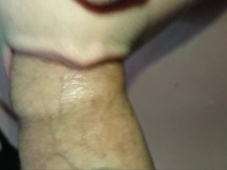 Close Up_Foreskin Play Blowjob Jerking Off On My_Lips & Cum On My_Tongue