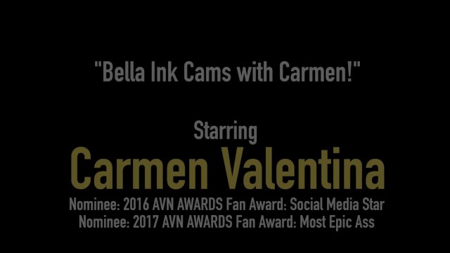 Sexy Carmen Valentina Dildo Drills With Tattooed Bella Ink! - Bella Ink, Carmen Valentina