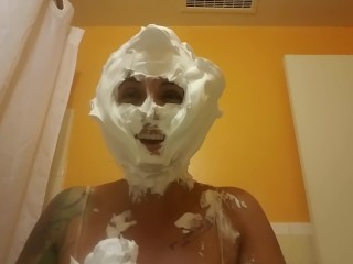 Shaving cream on face. A fun custom I_did with real_reaction