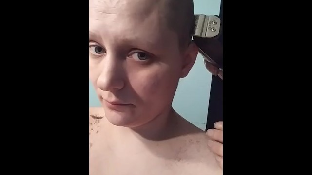 Shaving the back of her head