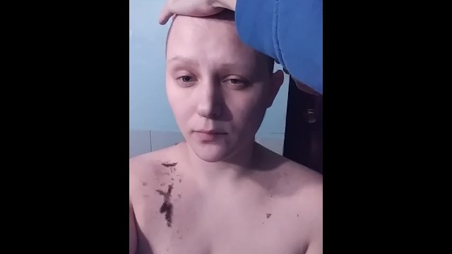 Shaving the back of her head