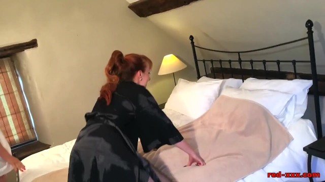 Busty British redhead Red gets a sensual massage from her blonde girlfriend - Red XXX