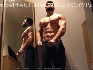 Alpha Musclegod Flexes Huge Muscles In The Mirror(Trailer 2)