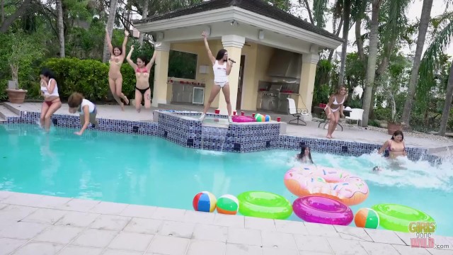 GIRLS GONE WILD - Lesbian Pool Party Ends With Lots Of Pussy Eating - Marilyn Mansion, Nicole Rey