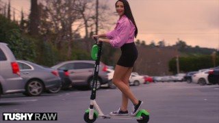 Riding TUSHYRAW Avi Love Wears An Ass Plug During The Day In Order To Get Gaped At Night