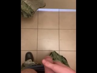 Young Military Boy Masturbates In Public Bathroom