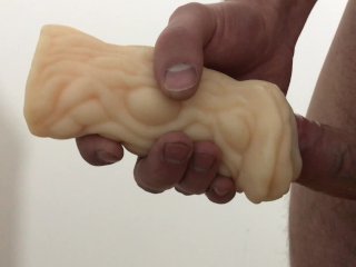 Jerking Off With Cheap Flashlight And Creampie