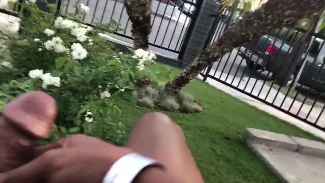 640px x 360px - Cumming and Jacking in the Front Yard - Pornhub.com