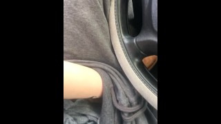 In A Public Parking Lot A Cute Mess Masturbates