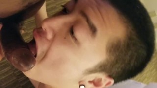 Black Top Face Fucks An Inexperienced Asian Bottom Then Sodomizes His Ass