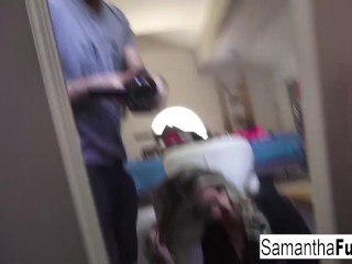 James_Deen shows up on set and fucks Samantha