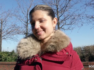 GERMAN SCOUT - Extrem Skinny College Teen Gina Gerson_talk to Sex at Street