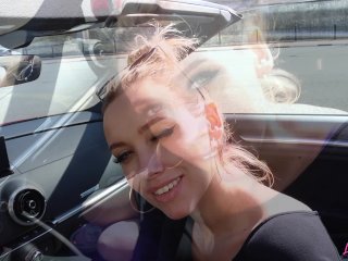 Outdoor Blowjob In The Car! YoungBabe in a Cabriolet.LuxuryGirl.
