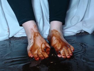 Playing in Some Syrup,Foot Fetish, Sexy_Asmr, Young Female Feet