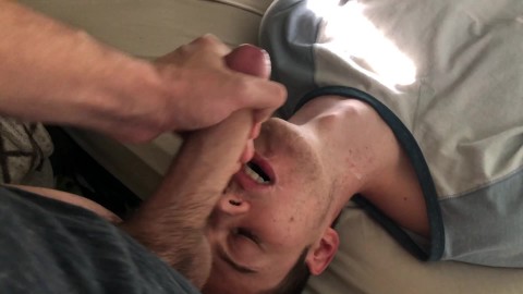 young gay cum in mouth while blowing